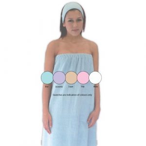 Towelling D/s Wrap Gown White Spa